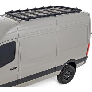 Rough Country Roof Rack System for Mercedes-Benz Sprinter 2500/3500 (2019-2025) - Aluminum Rack with Adjustable Cross Bars, T-Slot Mounting, 600 lb Load