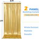 10ft x 10ft Gold Sequin Backdrop Curtain for Parties, Wrinkle Free Thick Glitter Photo Backdrop Drapes 2 Panels 5x10FT Shimmer Back Drop Cloth Shiny Fabric for Wedding Birthday Photography Background