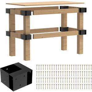 Workbench Bracket Kit 8PCS, Heavy Duty 3-Way Brackets