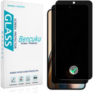 2 Pack Privacy Screen Protector for Samsung Galaxy S24 FE Anti Spy Private Tempered Glass, Support Fingerprint Unlock, Anti Scratch, Bubble Free (Black)