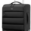 LUGGEX 18x14x8 Underseat Carry On Luggage with Spinner Wheels, UDS Softside Lightweight Suitcase for 2-Day Travel(UX-Pro, Black, 18x14x8)