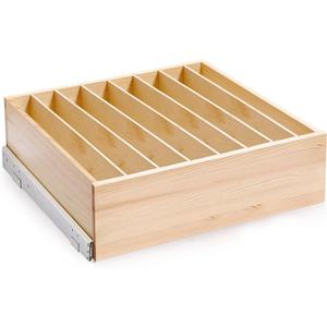 Pull Out Cabinet Organizer with Divider, 29''W21''D7''H Soft Close Wood Drawer for Kitchen Pantry, Finished, Heavy-Duty, Bottom Assembly (Wood Drawer Part Width is 28'')