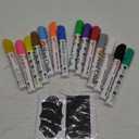 Liquid Chalk Markers Washable -14 Ink Pens & Extra Gold and Silver Colors - Chalkboard Labels Pack Included Non Toxic - Reversible Tips and Erasing Sponge included