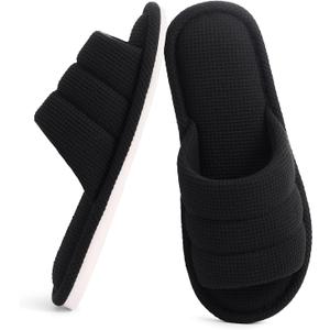 Shevalues Summer House Slippers for Women Men Breathable Waffle Indoor Slippers Slip-on Open Toe Home Shoes 11-12 Women/9.5-10.5 Men