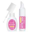 2 x Super Strong 10g Nail Glue for Press Ons with 10ml Remover, No Uv Light Needed Semi Solid Quick Dry Brush in Nail Glue for Fake Nails Acrylic Nails Long Lasting for Beginners DIY Home