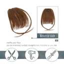 BARSDAR Medium Brown Clip in Bangs Real Human Hair - 100% Human Hair Clip in Bangs for Women - Medium Brown Wispy Bang Extensions Real Hair Fringe with Temples Hairpieces
