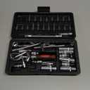 Egofine 46 Pieces 1/4 inch Drive Socket Ratchet Wrench Set, with Bit Socket Set Metric and Extension Bar for Auto Repairing and Household, with Black  Storage Case