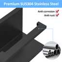 Toilet Paper Holder with Phone Shelf, Matte Black Toilet Paper Holder Wall Mount, Rustproof Stainless Steel Bathroom Storage (Metal)