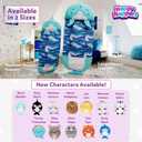 Happy Nappers Pillow & Sleepy Sack- Comfy, Cozy, Compact, Super Soft, Warm, All Season, Sleeping Bag with Pillow- Blue Shark (Medium- 54 x 20)