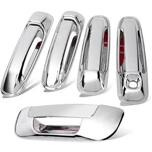 Chrome Side Door Handle and Rear Tailgate Add-on Cover Trims Compatible with Dodge Ram 1500 2500 3500 2003-2008