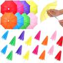Jenaai 24 Pcs 10.8 Inch Multicolor Mini Umbrellas for Decorations Small Colorful Rainy Umbrella Decorations Miniature for Dolls Home Decor Accessories (Cute Style)