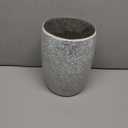 Escenzy Modern Bathroom Trash Can Silver Mosaic Glass 5L | 7" x 10" | Luxury Waste Basket for Restroom, Bedroom, Office & Kitchen | Decorative Small Garbage Can | Silver Glitter Bathroom Accessories
