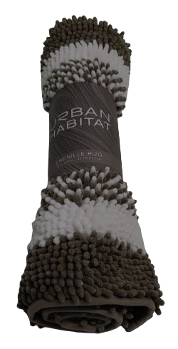 URBAN HABITAT CHENILLE RUG 18 in x 27 in Gray White URBAN HABITAT CHENILLE RUG 18 in x 27 in Gray White