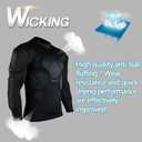 Shinestone Adult Men's Goalkeeper Armor BodyShield Padded Compression Long Sleeves Shirt with Sponge Protector for Football Baseball(Shirt-01,Large)