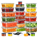 50 PCS Food Storage Containers Set, Plastic Food Containers for Pantry Kitchen Storage and Organization, Microwave and Dishwasher Safe, Leakproof & BPA-Free with Labels Pen