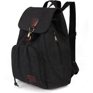 Canvas Fashion Backpacks Purse Casual Outdoor Shopping Daypacks Sports Rucksack Hiking Travel Multipurpose Bag Black