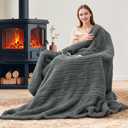 MAXEVE Heated Blanket Electric Throw 50"x60" Soft Double Sided Sherpa Heating Blanket with 8 Fast Heating Levels & 1-8H Auto-Off, Over-Heat Protection, Machine Washable, ETL Certification, Grey
