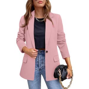 CRAZY GRID Womens Casual Blazer Jacket Long Sleeve Open Front Work Office Blazer Lapel Button Jacket, XX-Large