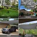 SUNLAX Large Sun Shade Sail 16' x 20' Dark Grey Rectangle Canopy Sail Shade Cover UV Block Permeable Sunshade Outdoor for Patio Backyard