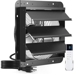 addlon 14 Inch Shutter Exhaust Fan Wall Mounted with 35W EC Motors and Remote, 1400CFM, Timer, 8 Speeds, Low Noise, Easy to Install, Plug in Ventilation Fan for Garages,Greenhouse, Attic, Chicken Coop