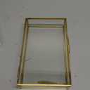 Gold Glass Jewelry Box, Vintage Glass Box with Lid with Chain Rectangle Keepsake Box Trinket Box Card Box Jewelry Display Organizer for Weddings, Events, Birthday Party(8.66x5.31x1.77in)