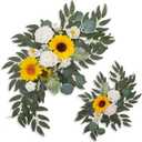Sunflower Wedding Arch Flowers, Faux Flower Swag Set of 2, Sunflower Floral Swag for Wedding Arch Welcome Signs, Reception Ceremony Signs Decor