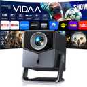 Smart Projector 4K [VIDAA Live TV & 36W Dolby & Voice Control] with WiFi6 and Bluetooth, Short Throw Projector Compatible with Netflix, AI Auto Focus, HDR10, Home Theater Proyector for Outdoor Movies