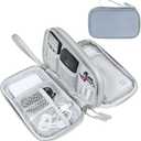 FYY Electronic Organizer, Travel Cable Organizer Bag Pouch Electronic Accessories Carry Case Portable Waterproof Double Layers Storage Bag for Cable, Charger, Phone, Earphone, Medium Size, Light Grey