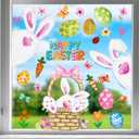 5 x Easter Window Clings Decorations for Glass Easter Window Stickers Decal Large Bunny Stickers Spring Wall Window Decor