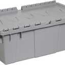 Buckhorn AR2012070201000 Industrial Plastic Storage Tote with Hinged Attached Lid, (20-Inch x 12-Inch x 7-Inch), Gray