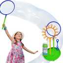 Giant Bubble Wand Set for Kids and Adults with Concentrated Refill, Fun Outdoor and Indoor Activity for Girls, Boys, Toddlers and Children to Enjoy