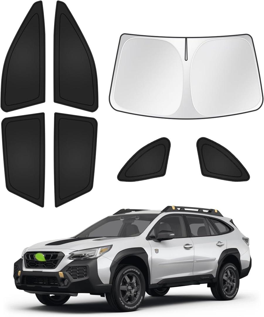 Canvcle Sunshades for 2020-2025 Subaru Outback Accessories Windshield Sun Shade Side Rear Window Shade Cover Sun Visor Shield Privacy Protection Keep Vehicle Cool Black 7PCS