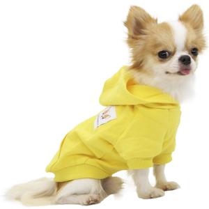 LOPHIPETS Dog Cotton Hoodies Sweatshirts for Small Dogs Chihuahua Puppy Clothes Cold Weather Coat-Yellow/S
