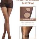 G&Y 2 Pairs Women's Lycra Sheer Tights - 30D No Rip Control Top Pantyhose with Reinforced Toes (Black)