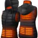 DR.PREPARE Heated Vest, Unisex Winter Hooded Heated Vests Outerwear for Men Women, Lightweight USB Electric Heated Clothing Vest with 3 Heating Levels, Adjustable Size (Battery Pack Not Included)