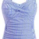 Daci Womens Underwire Tankini Tops Tummy Control Swim Top Only | Removable Pad, Twist Front, Adjustable Straps, Bathing Suit Top No Bottom (L)