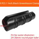 60PCS Greenhouse Clips 1 Inch Greenhouse Clamps Black Plastic Clamps Garden Buildings Tube Clips for PVC Pipe Greenhouse Films, Sunshade Nets, Row Covers, Shelters, Farming, Gardening
