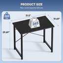 DUMOS 31 Inch Small Computer Desk for Home Office, Modern Study Writing Work Table Simple Style for Bedroom with X-Shaped ReInchforcement, Black
