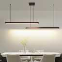 Modern 2-Light Chandelier, 39IN+39IN Pendant Light Fixtures Hanging with Remote Control 3000k-6500K Adjustable Color TemperatureAluminum Island Lighting Lamp for Dining Room, Living Room