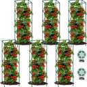 6 Pack Square Tomato Cages for Garden, 41.5 x 14 x 14 Inches Tomato Trellis Plant Support Cage for Potted Plants, Heavy Duty Plant Stakes for Raised Garden Bed Climbing Vegetables Flower