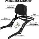 Motorcycle Sissy Bar Backrest Rear Passenger Seat Replacement for Honda Rebel 1100 CMX1100 CMX 1100 2021-2026 Detachable Backrest