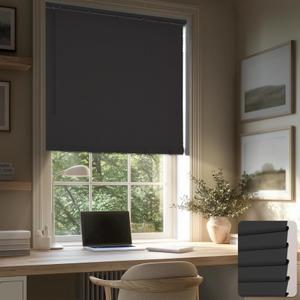 HESTIA No Drill Room Darkening Venetian Mini Blinds, White, 41" W X 50" H