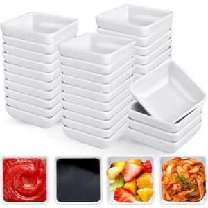 45 PCS Melamine Dipping Bowls Set, 3 Oz White Dipping Sauce Dishes, Mini Condiments Server Dishes Ramekins Cups for Kitchen,Restaurant,Ketchup, Soy Sauce,BBQ