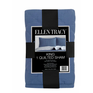 Ellen Tracy™ Quilted Sham 100% Polyester King Denim, 20x26in, 1 Count