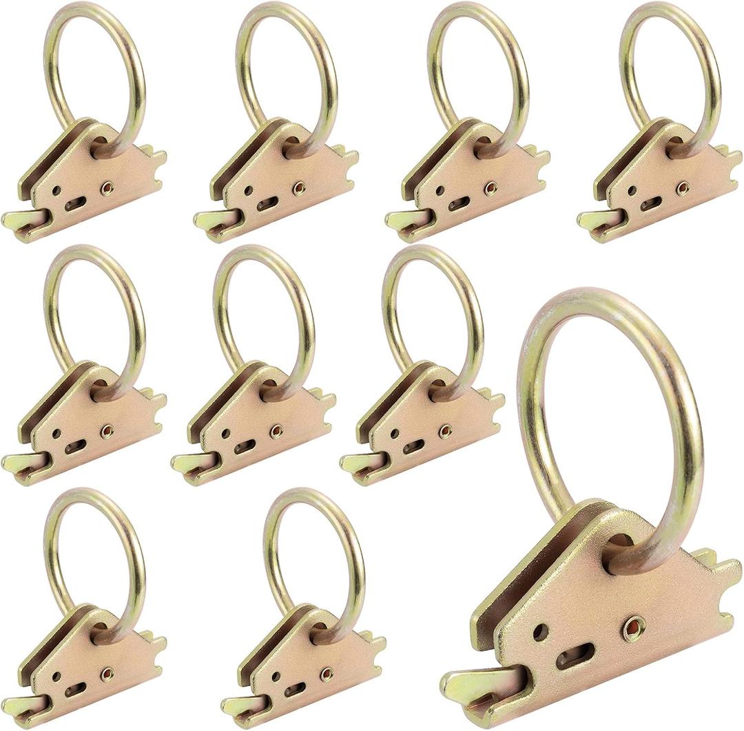 CZC AUTO 10PCS Steel E-Track O Ring Tie Down Anchors for E-Track TieDown System in Enclosed Trailer Flatbed Truck for Cargo Control & Surface Mount (ETrack Rails Not Included)