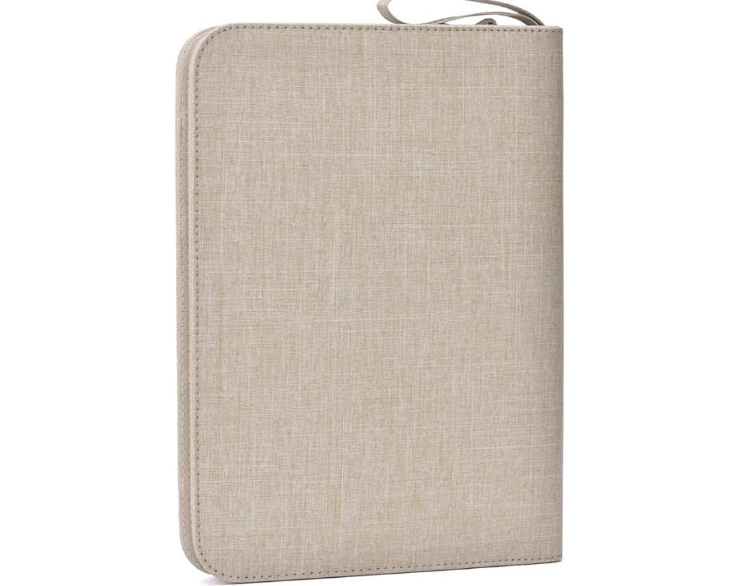 Lanxivi 48 Fountain Pen Case Tan Organizer Bag, Waterproof Canvas Pen Display Holder with YKK zipper