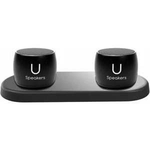 U Pro Speakers Set of 2 | TWS Wireless Bluetooth Speakers, Incredible Surround Sound, Charging Tray | Perfect for Home, Parties, Activities! Small Speakers, Rich Sound | Black