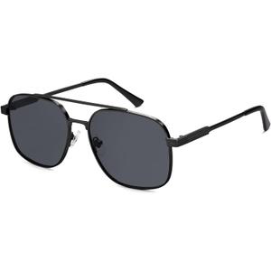 VANLINKER Polarized Trendy Aviator Sunglasses for Men Women Square UV Protection Shades VL9907 (Black Frame Grey Lens)