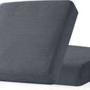 CHUN YI 2Piece Stretch Couch Cushion Covers, Sofa Seat Slipcovers for Pets, Suitable for Armchair Loveseat Sofa with Spandex Jacquard Washable Fabric (2Piece,Grey)