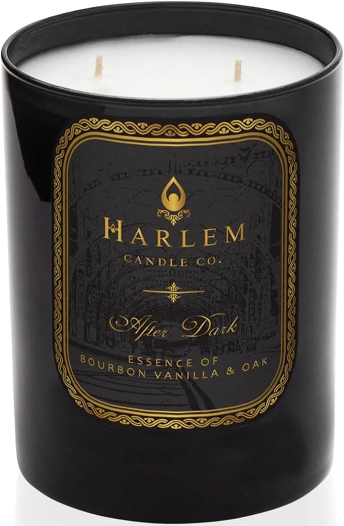 HARLEM CANDLE CO. After Dark - Luxury Scented Soy Candle, 11 oz - 80-Hour Burn Time | Bergamot, Saffron, Bourbon Vanilla, Oak | Scented Candles for Home